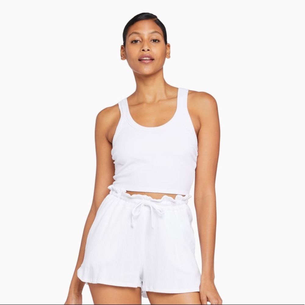 Vitamin A Swim White Ribbed Shorts